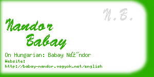 nandor babay business card